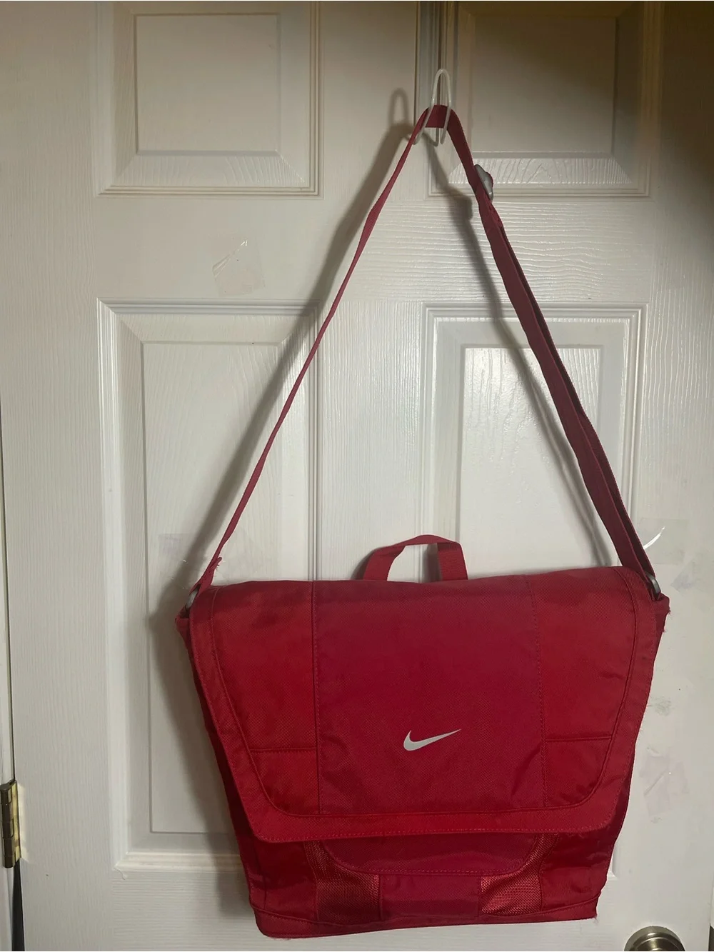 Nike Red Men's Fabric Messenger/ laptop Bag with Adjustable Strap